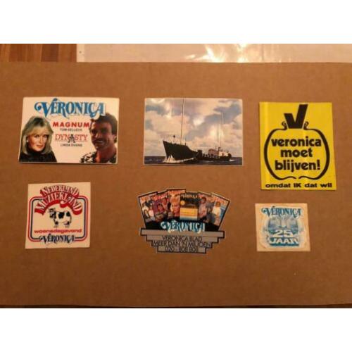 6 fraaie stickers sticker. Omroep TV. VERONICA zender