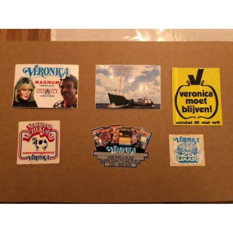 6 fraaie stickers sticker. Omroep TV. VERONICA zender