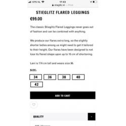 Mt 36 (kan ook bij 38) Stieglitz flared legging zwart izgs!