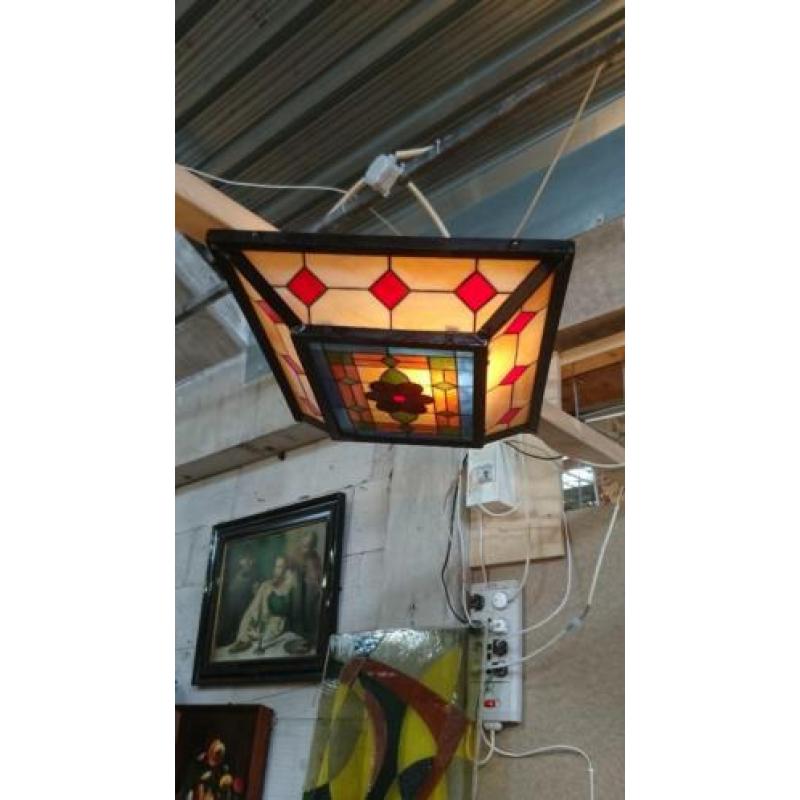 Art Deco Glas in lood plafonniere