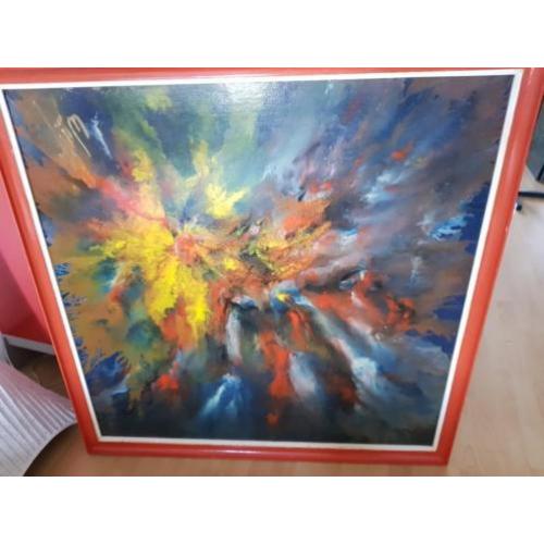abstract schilderij gesigneerd wulf