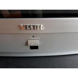 Vestel tv incl afstandbediening en tvkastje..