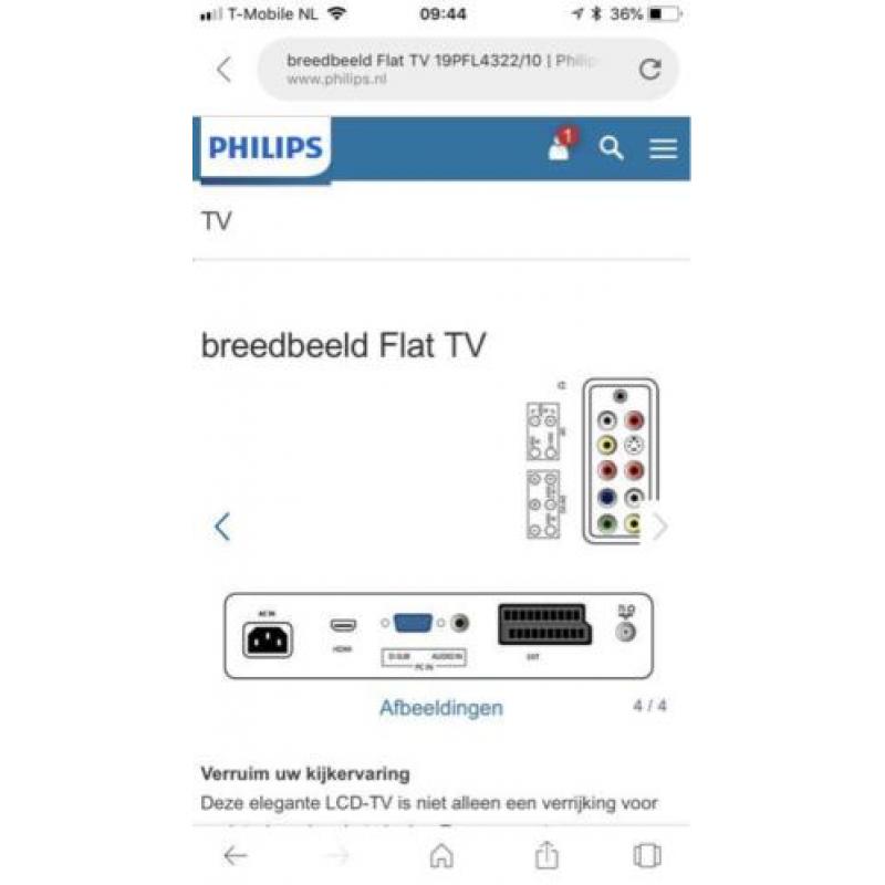Philips FLAT TV 19 inch in zeer nette staat.