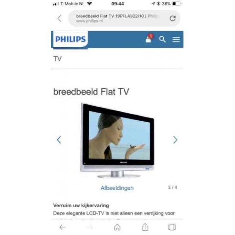 Philips FLAT TV 19 inch in zeer nette staat.