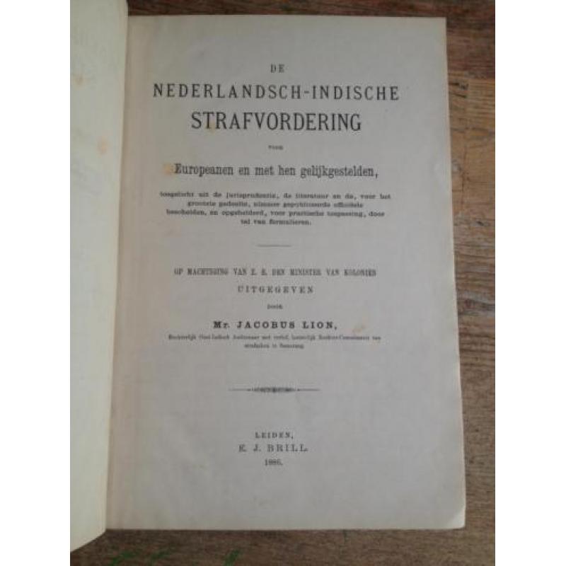 Lion Nederlandsch Indische strafvordering Europeanen 1886