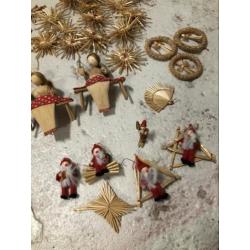 Rieten kerstboom hangers