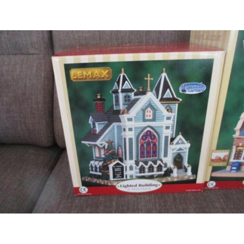 lemax 3 kersthuisjes in doos sint trinity church- buchershop