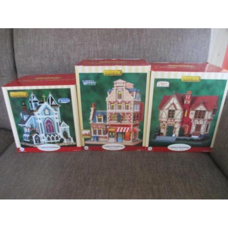 lemax 3 kersthuisjes in doos sint trinity church- buchershop