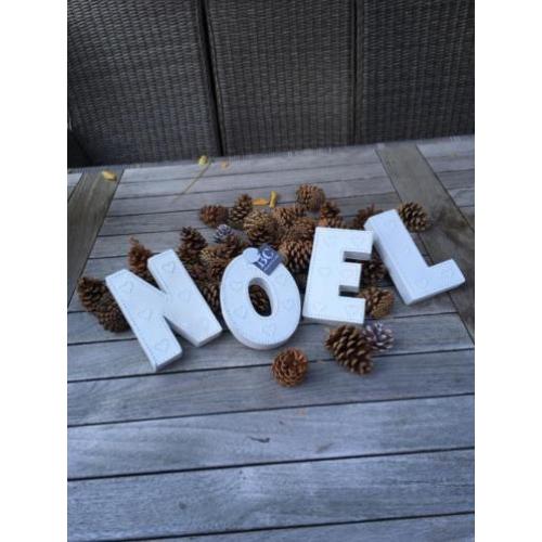 Bastion Collections Kerst Noël letters RvS wit
