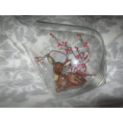 Bambi beeldje in glas