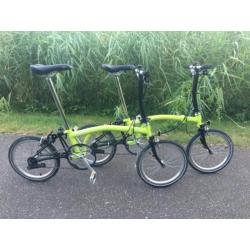 Brompton vouwfietsen Set Lime Green 1 jaar oud