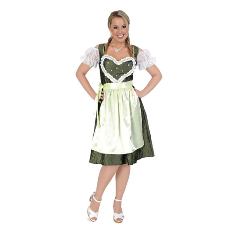 Bierfeest jurk groen met hart