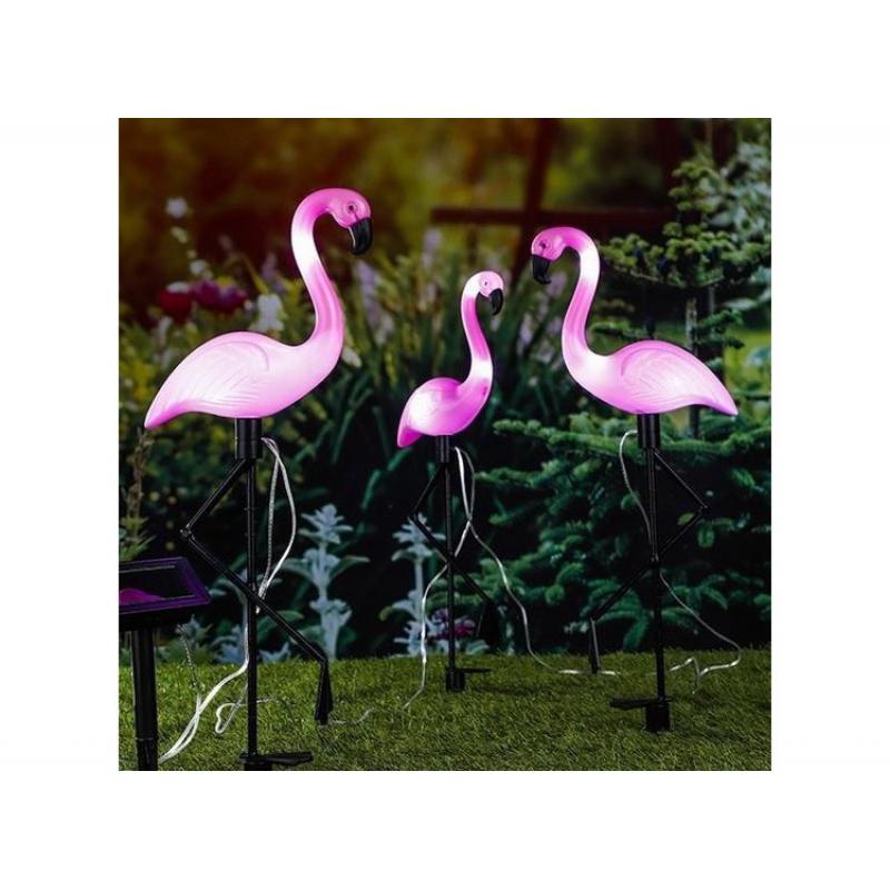 3 HI Solar Led Flamingo Tuinlampen